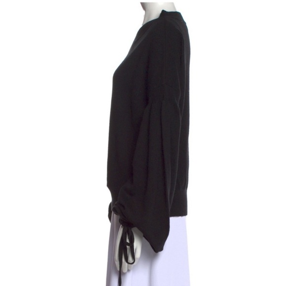 Zimmermann Black Sweater Merino Wool 6 Oversized Exaggerated Sleeves Ties - Picture 5 of 13